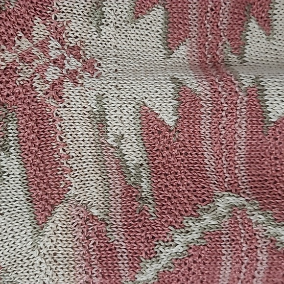 Soft Cotton Linen Knit Sweater Native Neutral Tan & Soft Colors Turquoise - Picture 2 of 5